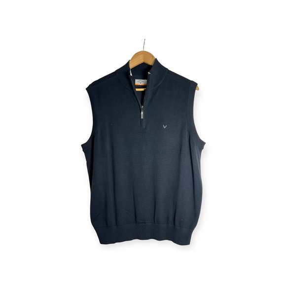 NEW! Callaway Men's Black Zip-Up Sweater Vest - Picture 2 of 5